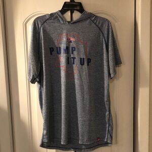 Team-issue Louisiana Tech baseball short sleeve hoodie with “Pump it Up” logo